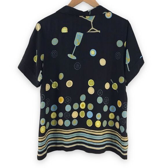 Weekend ClothesLine short sleeve martini olive print button down shirt size L - Picture 2 of 8